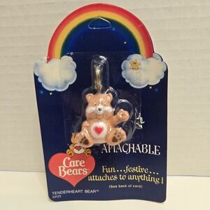 Vtg 80s‎ NOS Care Bears Tenderheart Bear Attachable Key Ring American Greeting